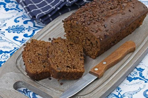 Chocolate cake on a table Stock Photos