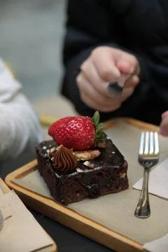 Chocolate cake on the table Stock-Fotos