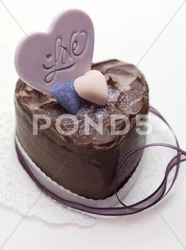 Chocolate cake for Valentine's Day Stock Photos