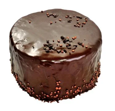 Chocolate cake on a white background Stock Photos