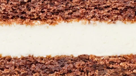 Chocolate cake with white layer, moving sideways 스톡 동영상 243988139
