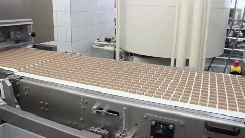 Chocolate candies 013 An automatic conveyor for the production of sweet glazed Video stock 133403770