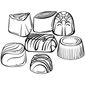 Chocolate candies assorted Illustrazione stock