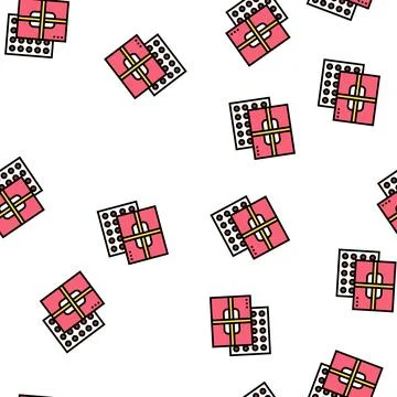 Chocolate candies box vector seamless pattern Illustrazione stock