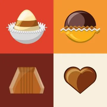 Chocolate candies design 스톡 일러스트