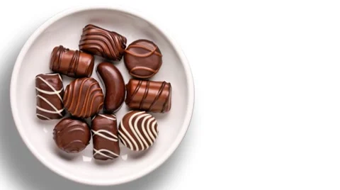 Chocolate candies in a dish Stock Footage 8835335