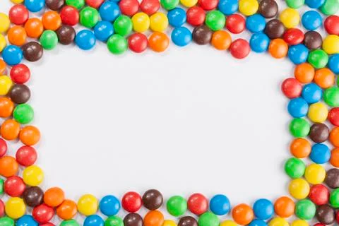 Chocolate candies frame Stock Photos