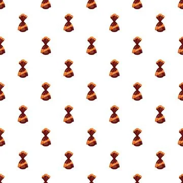Chocolate candies repeating pattern on white background Stock Illustration