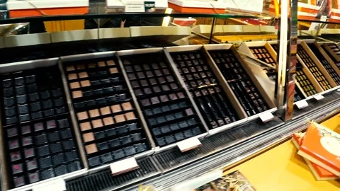Chocolate candies store  Video stock 129319029
