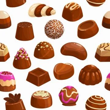 Chocolate candies vector seamless pattern 库存插图