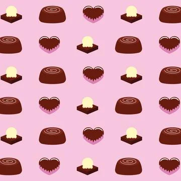 Chocolate candy assortment pattern. Vector Stock Illustration