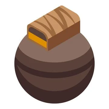 Chocolate candy ball icon isometric vector. Cocoa sugary Stock Illustration