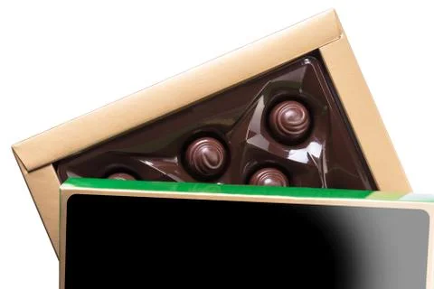 Chocolate candy in a box Foto stock