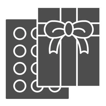 Chocolate candy box solid icon. Sweets vector illustration isolated on white イラスト素材