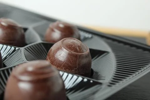 Chocolate candy cases are in a candy blister. Shopping candy sweet day chocol Stock Photos