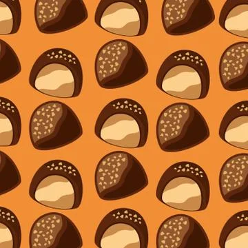 Chocolate candy chips seamless pattern Ilustración de archivo