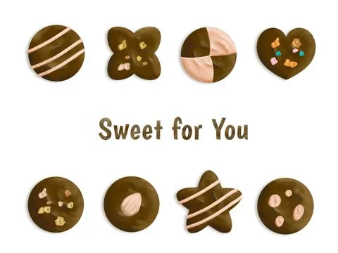 Chocolate candy collection Stock Illustration