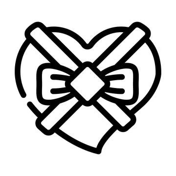 Chocolate candy gift box in heart shape line icon vector illustration イラスト素材