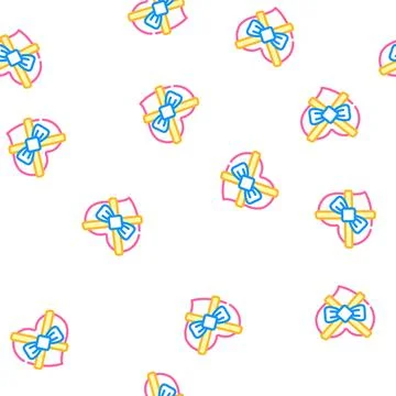 Chocolate candy gift box in heart shape vector seamless pattern Stock Illustration