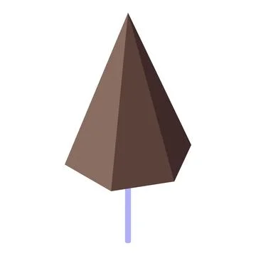 Chocolate candy holding on stick with triangular shape Stock Illustration