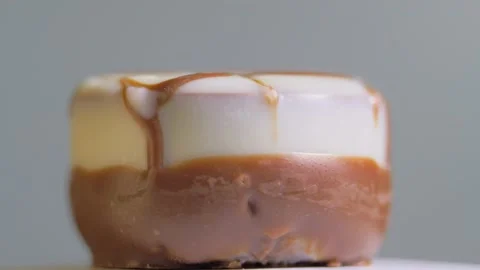 Chocolate candy isolated on white background, macro, rotation. Sweet dessert Video stock 147223218