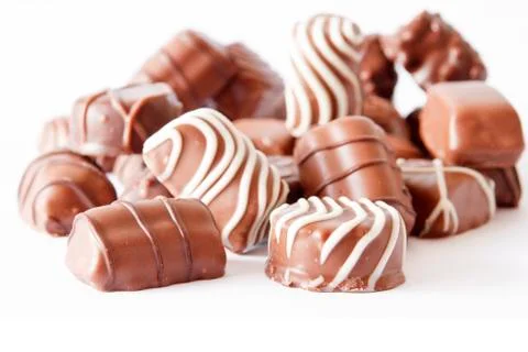 Chocolate candy isolated on white Stock Photos