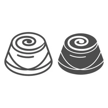 Chocolate candy line and solid icon, Chocolate festival concept, candy sign on Stock Illustration
