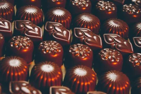 Chocolate candy making Foto stock