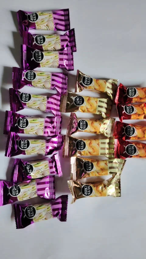 Chocolate Candy Mix Flat Lay Assorted Wrapped Chocolates Stock Footage 329095123
