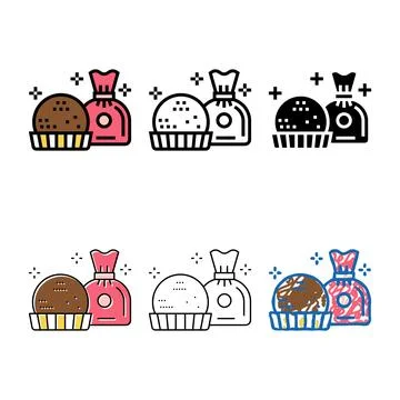 Chocolate candy multipack in spherical form color icon vector Stock Illustration