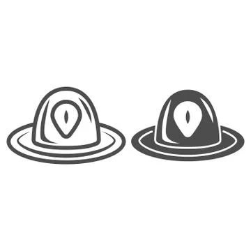 Chocolate candy with nuts line and solid icon, Chocolate festival concept Stock Illustration