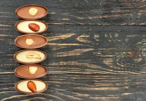 Chocolate candy with nuts Foto stock