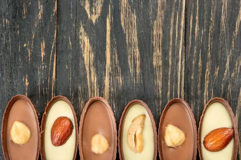 Chocolate candy with nuts Stock Photos