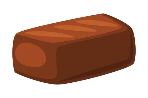 Chocolate candy of rectangular shape. Tasty sweet dessert cartoon vector Ilustración de archivo