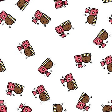 Chocolate candy in spherical form vector seamless pattern Stock Illustration