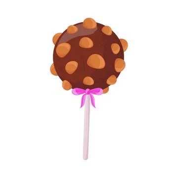 Chocolate candy in stick Stock Illustration