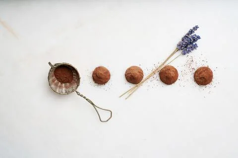 Chocolate candy truffles Stock Photos