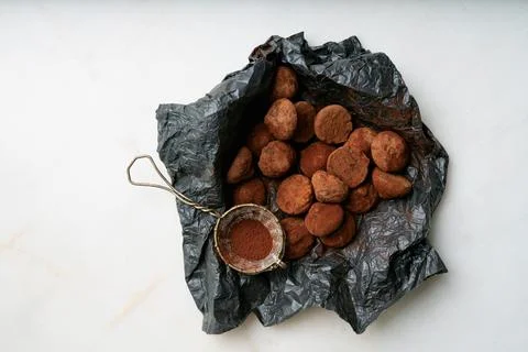 Chocolate candy truffles Stock Photos