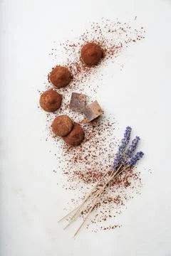 Chocolate candy truffles Stock Photos