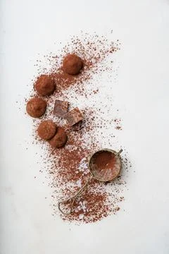 Chocolate candy truffles Stock Photos