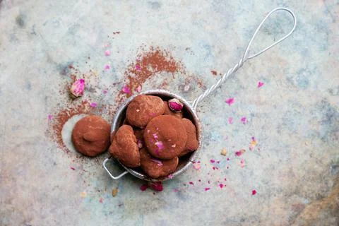 Chocolate candy truffles Foto stock