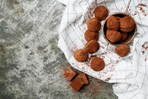 Chocolate candy truffles Foto stock