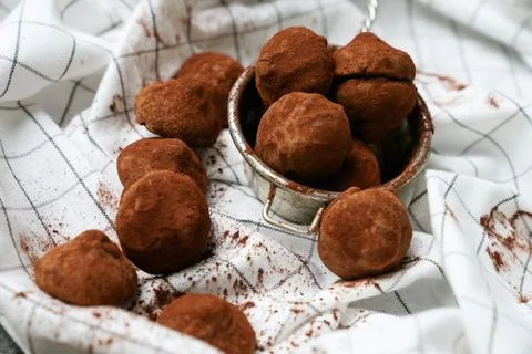 Chocolate candy truffles Stock Photos