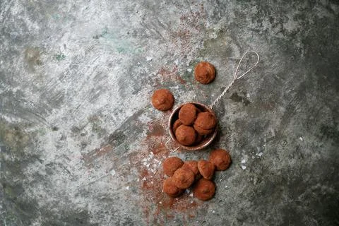 Chocolate candy truffles Stock Photos