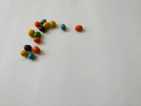 Chocolate candy in the upper left area of ​​the photo area Stock Photos