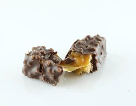 Chocolate candy on a white background Stock Photos