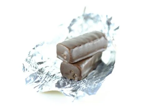 Chocolate candy on a white background Stock Photos