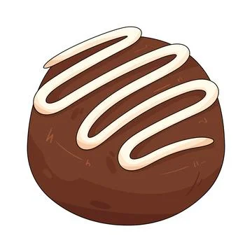 Chocolate candy with white swirl Stock Illustration