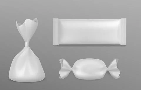 Chocolate candy wrapper mockup. 3d blank pack Stock Illustration