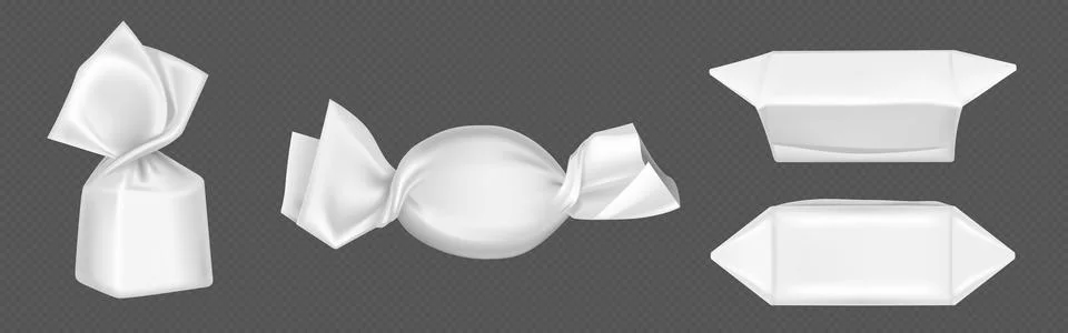 Chocolate candy wrapper mockup. 3d blank pack Stock Illustration